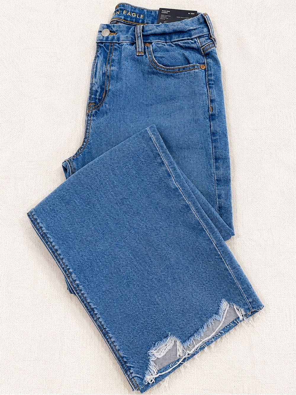 American Eagle Strigid Curvy High-Waisted Stovepipe Jeans Medium Wash - 8 Long - Picture 2 of 6